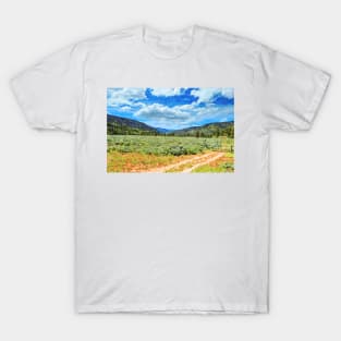 Watercolor of Provo River Valley, at the foot of the Uinta Mountains, Utah T-Shirt